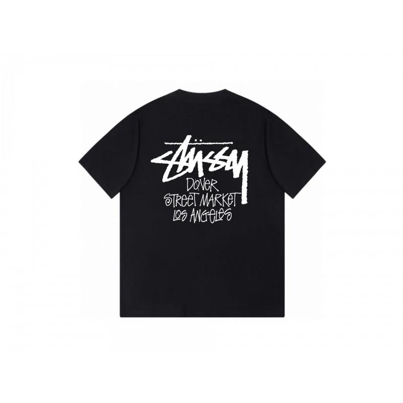 Stussy Short Sleeve T-Shirt Teens Loose Fit 270g Cotton Round Neck Casual Wear