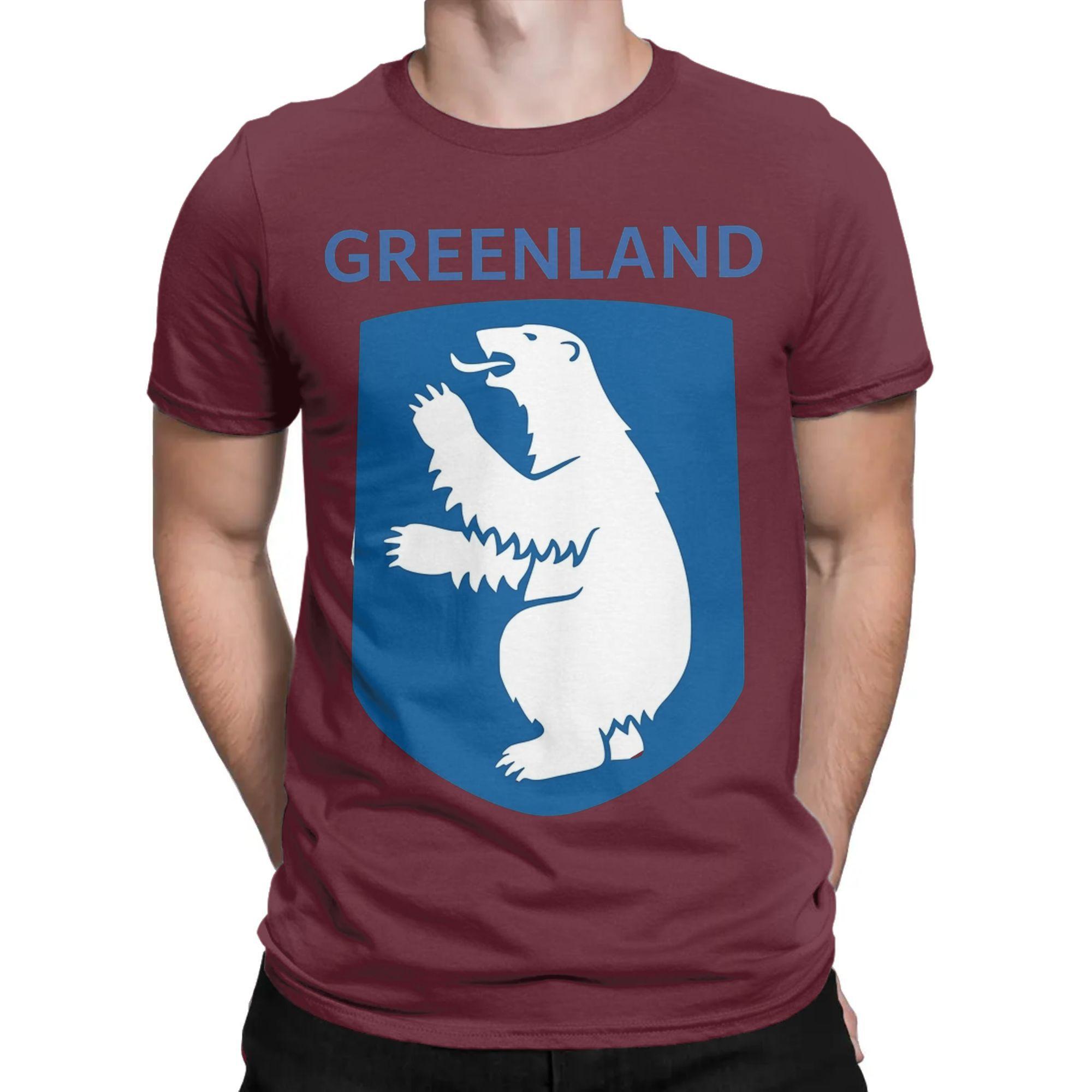 

Мужская футболка с изображением полярного медведя Гренландии, политика, винтажная футболка из чистого хлопка, короткий рукав, футболка с круглым вырезом, подарок на день рождения XXXXXL бордовый