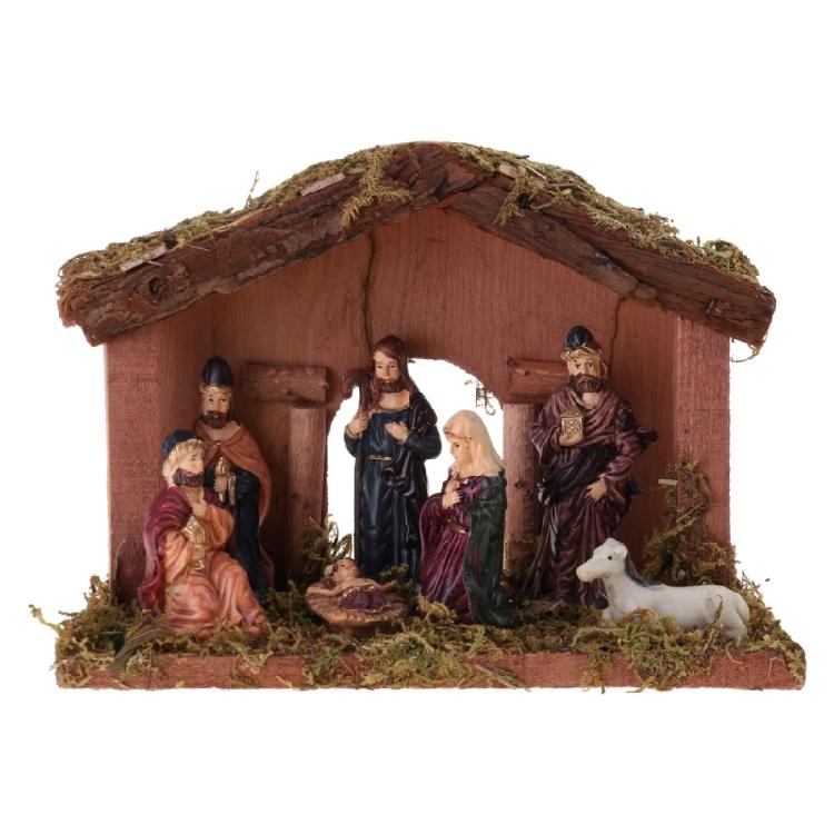 

Resin Nativity Scene Set Birth Statue Christmas Decoration for Home Decoration 1