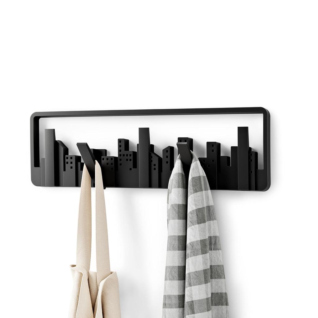Umbra SKYLINE MULTI HOOK Wall Hook Hanger, Black, 2318190-040