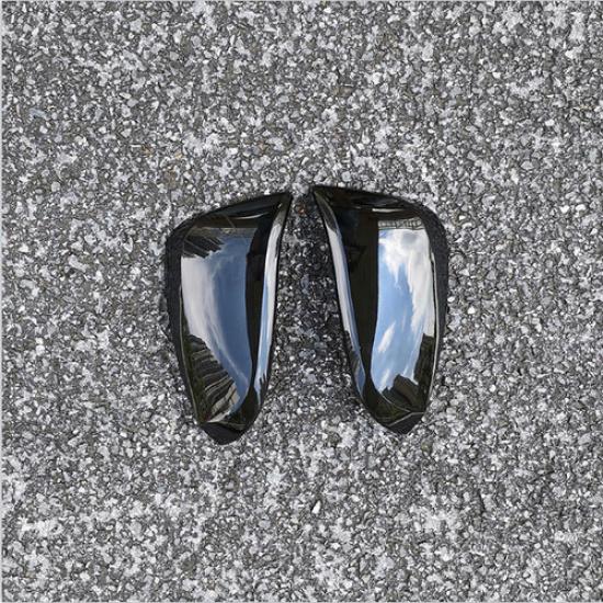 For Toyota Highlander 2015- Bright Black Side Mirrors Rearview Trim Cover 2P