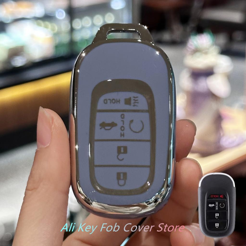 Key Fob Cover Car Keychain Lanyard for Honda 2022 2023 2024 Civic Accord HR-V Pilot CR-V Car Key Case Protector Holder Shel