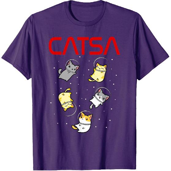Funny Space Astronaut Cat Gifts Men Cats Space T-Shirt