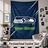 Wall Hanging Tapestry With Custom Name & Text, Seattle Seahawks Decorative Tapestry For Bedroom