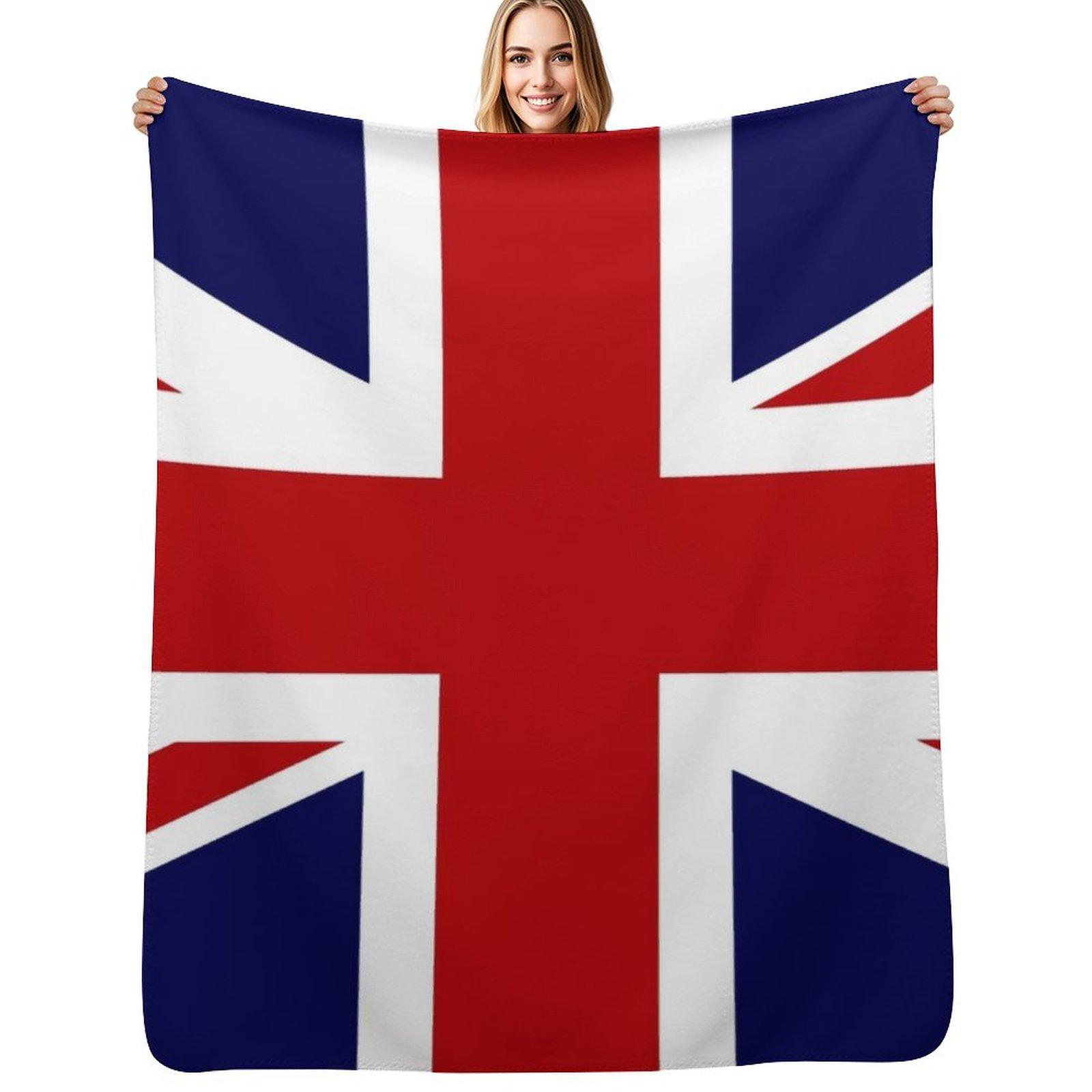 Union Jack Flag of the UK Throw Blanket Stylish Couch Blanket for Home Living Room Size: 75*100cm, Weight: 230 GSM