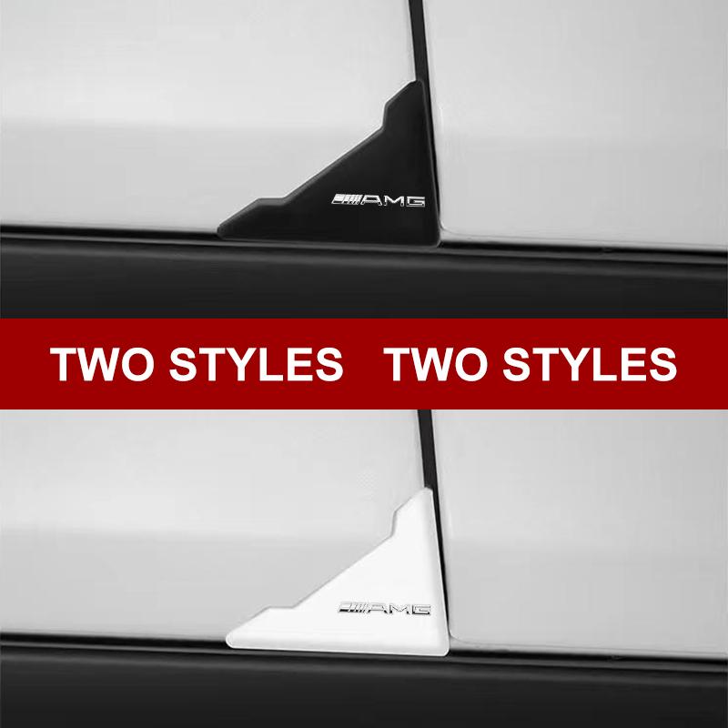 2pcs Car Door Corner Protection Decals 3D Sticker Car Styling For Mercedes Benz AMG W212 W205 W246 W177 W176 W213 GLC GLE GLS ML Welcome Laser Lamp