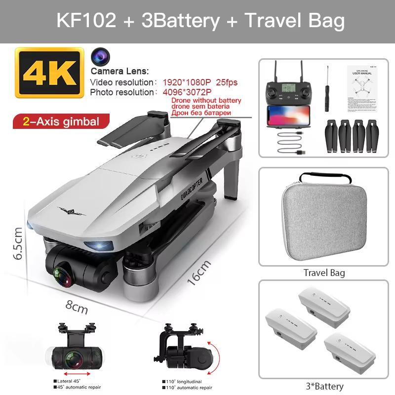 2024 New KF102MAX GPS Drone 4K Professional HD Camera 2-Axis Gimbal Anti-Shake 5G WiFi FPV Brushless Foldable RC Quadcopter Toy Gift 1200m