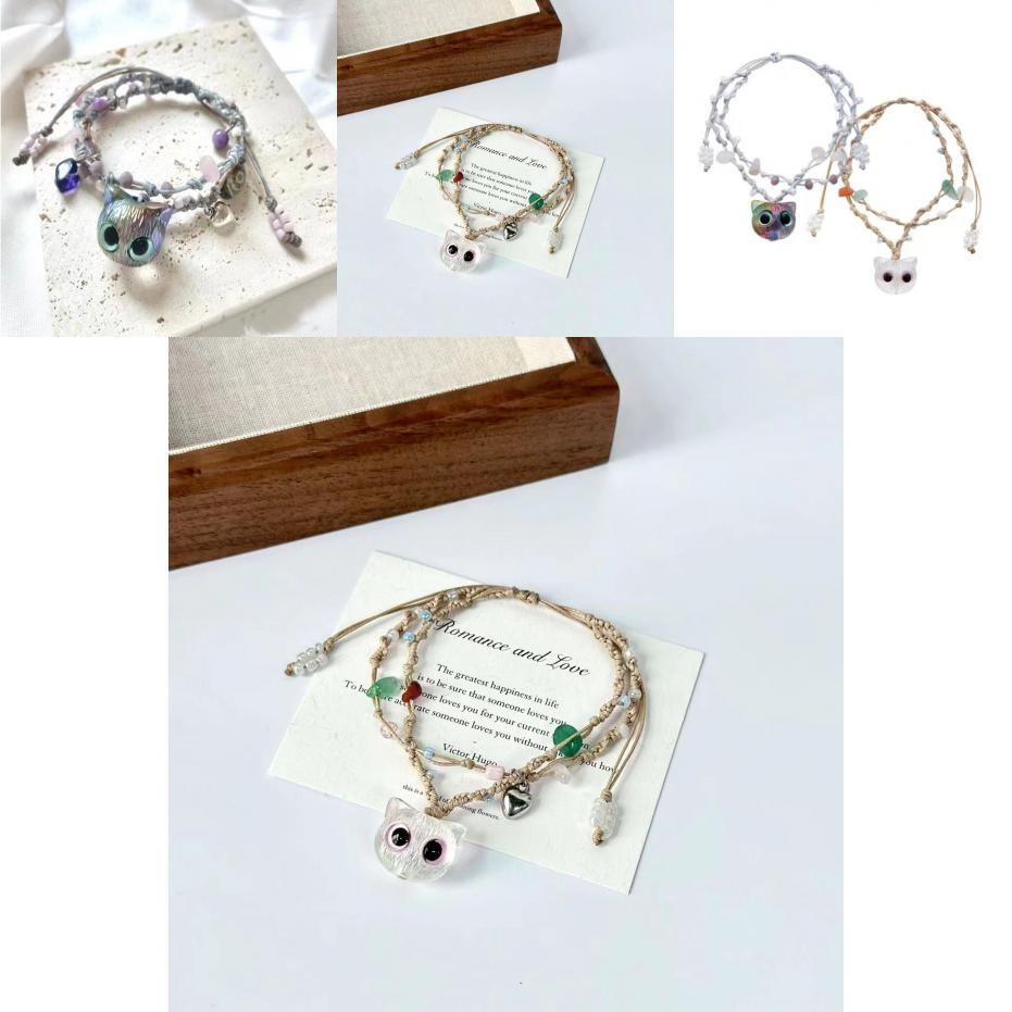 Adorable Multi-color Cat Eye Beaded Bracelet For Women Elegant And Trendy Accessory
