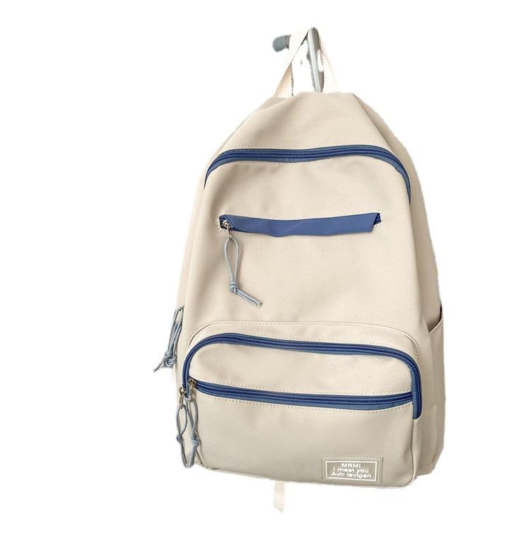Schoolbag women's large-capacity Korean version of junior high school backpack ins wind simple foreign style solid color backpack children's backpack