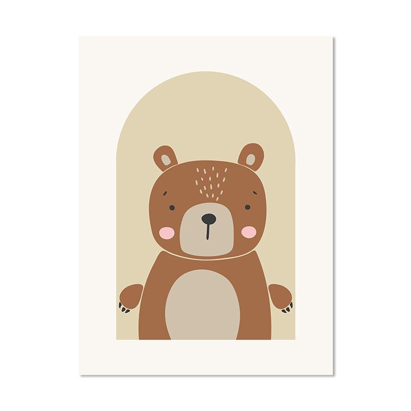 

Мультфильм милый лев бегемот медведь жираф животные детские плакаты принты холст картины настенные художественные картины детская комната домашний декор 30X40cm No Frame