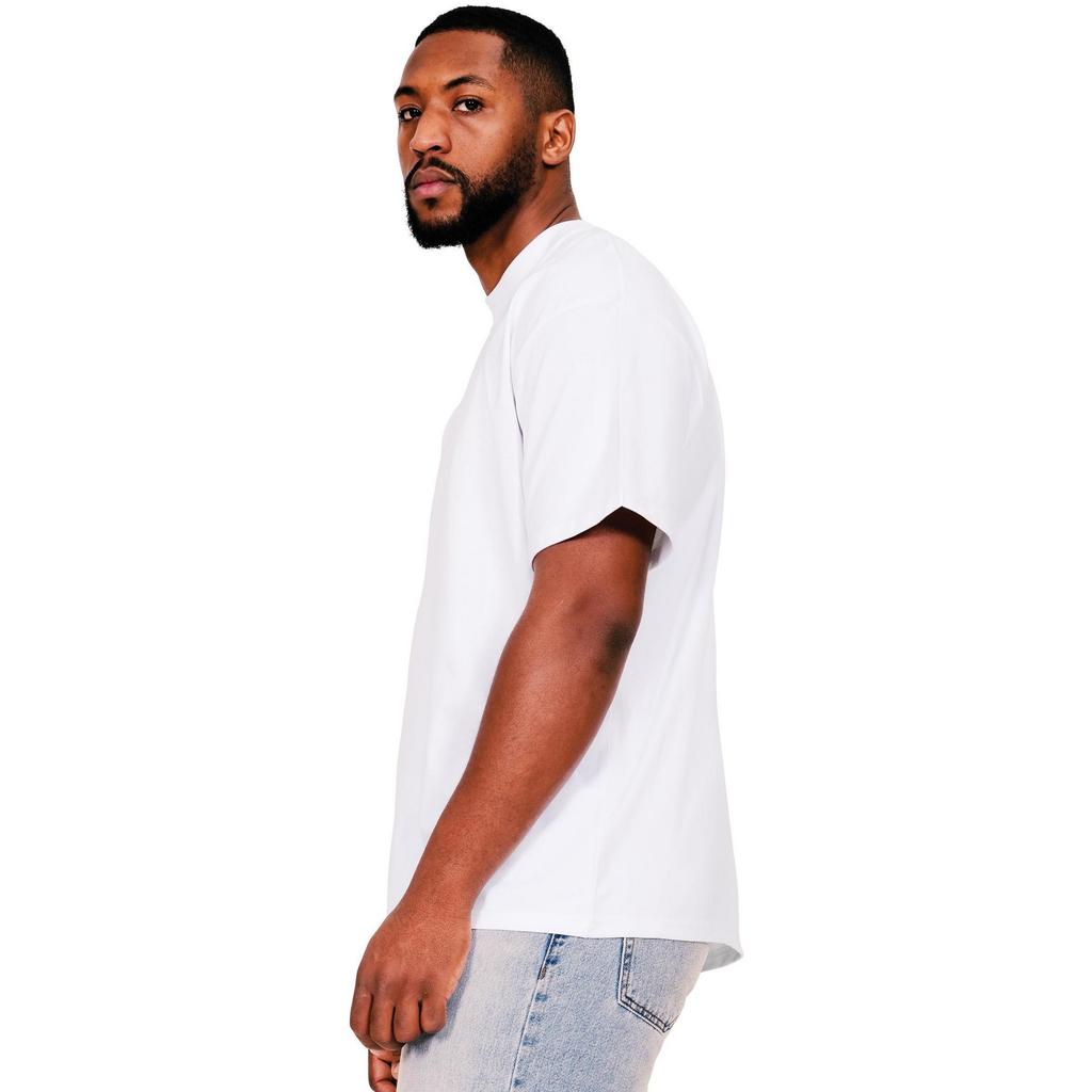 Casual Classics Ringspunnet bomull for menn med utvidet halsringning Oversized T-skjorte