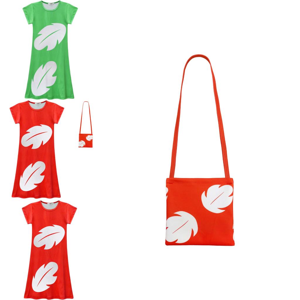 Vestito per Bambina Lilo e Stitch in Tessuto Poliestere con Stampa Astratta per Primavera Autunno Gioco