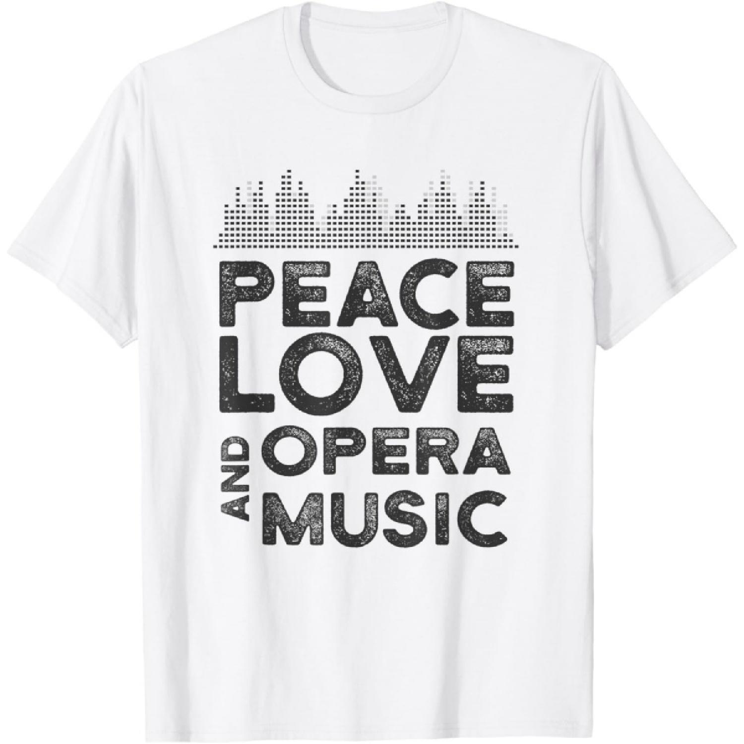 Peace, Love and Opera Music Shirt for Opera Musician T-Shirt(1) XXXXXL белый