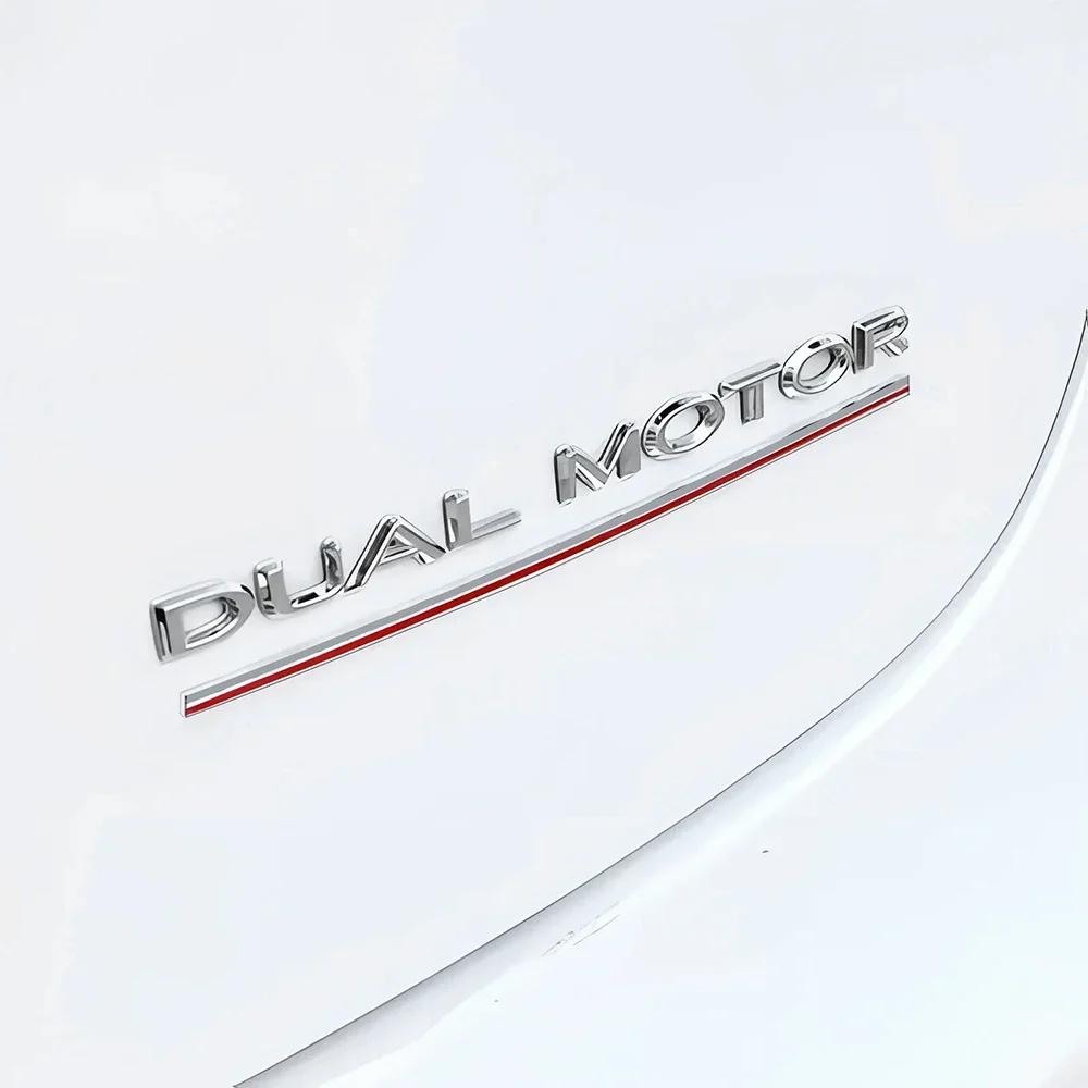 Samolepka na auto 2025 Nová 3D ABS emblém zadního kufru auta Tesla Kreativní dekorační samolepka Písmena Logo Obtisk pro Tesla DUAL MOTOR Režim