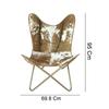 Handmade Vintage Cowhide Leather Butterfly Chair Sleeper Seat RelaxChair Folding