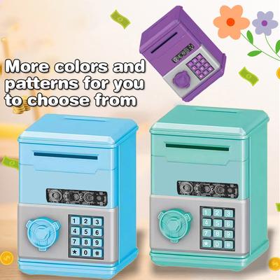 Automatic Mini Safe Coins Cash Saving Money Box Password Counter Code Key Lock Coin Bank Atm Child