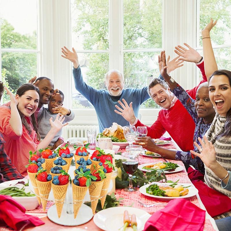 16 Holes Transparent Acrylic Ice Cream Stand Cake Cone Stand Holder Wedding Buffet Food Display Stand  Baking Kitchen Tools