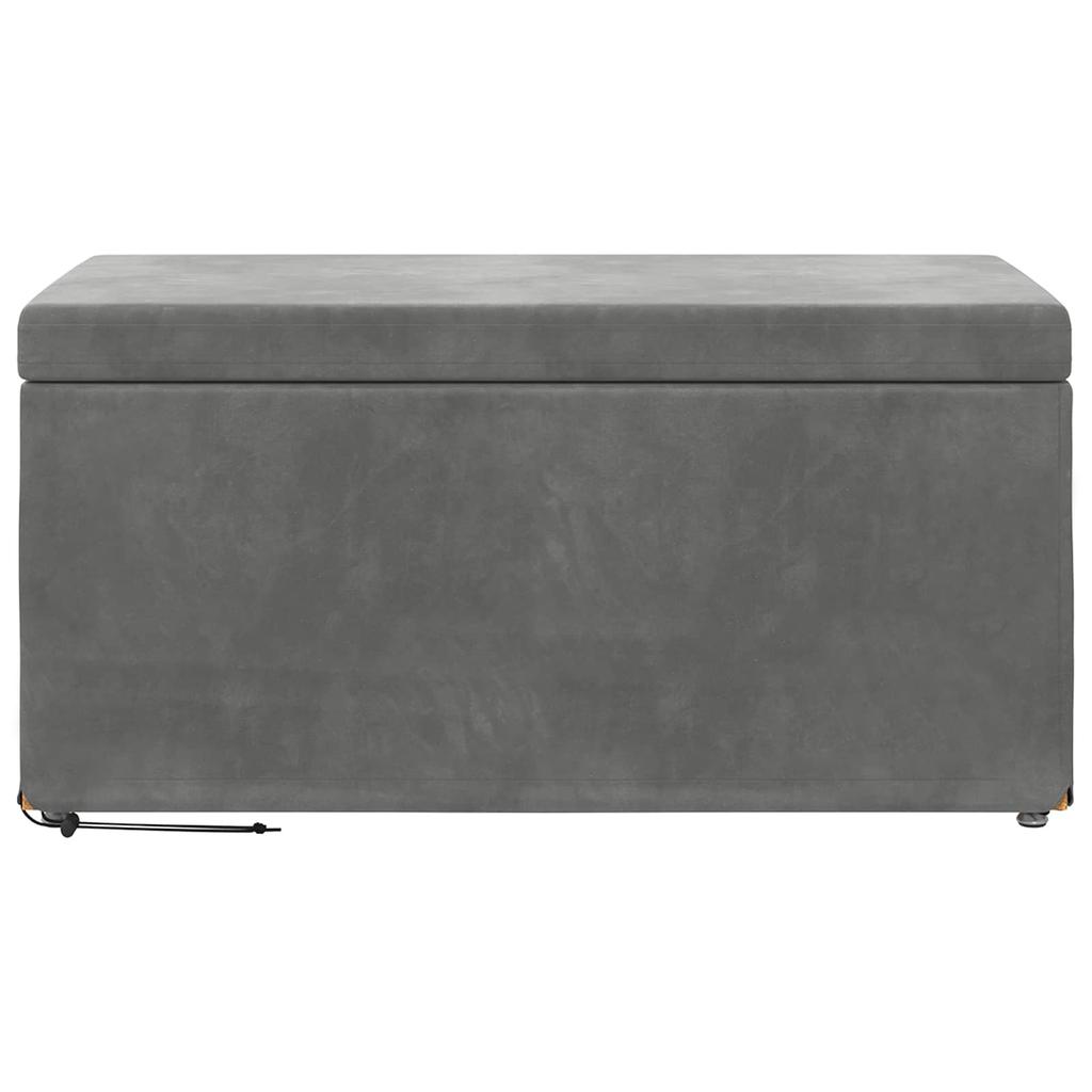 Stool Dark Grey 81 x 41 x 40 cm Velvet and Engineered Wood