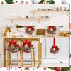 1/2pcs Christmas Wreaths Ribbon Bow Red Fruits Pinecone Kitchen Cabinet Wreath Door Hanging Wall Party Festival Home Decoration