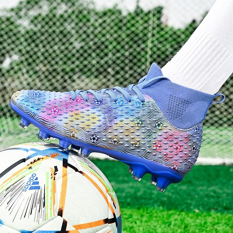 Herren Fußballschuhe Große Größe Ultraleicht Fußballschuhe Jungen Sneaker Rutschfest AG/TF Fußballschuhe Knöchelstiefel Unisex
