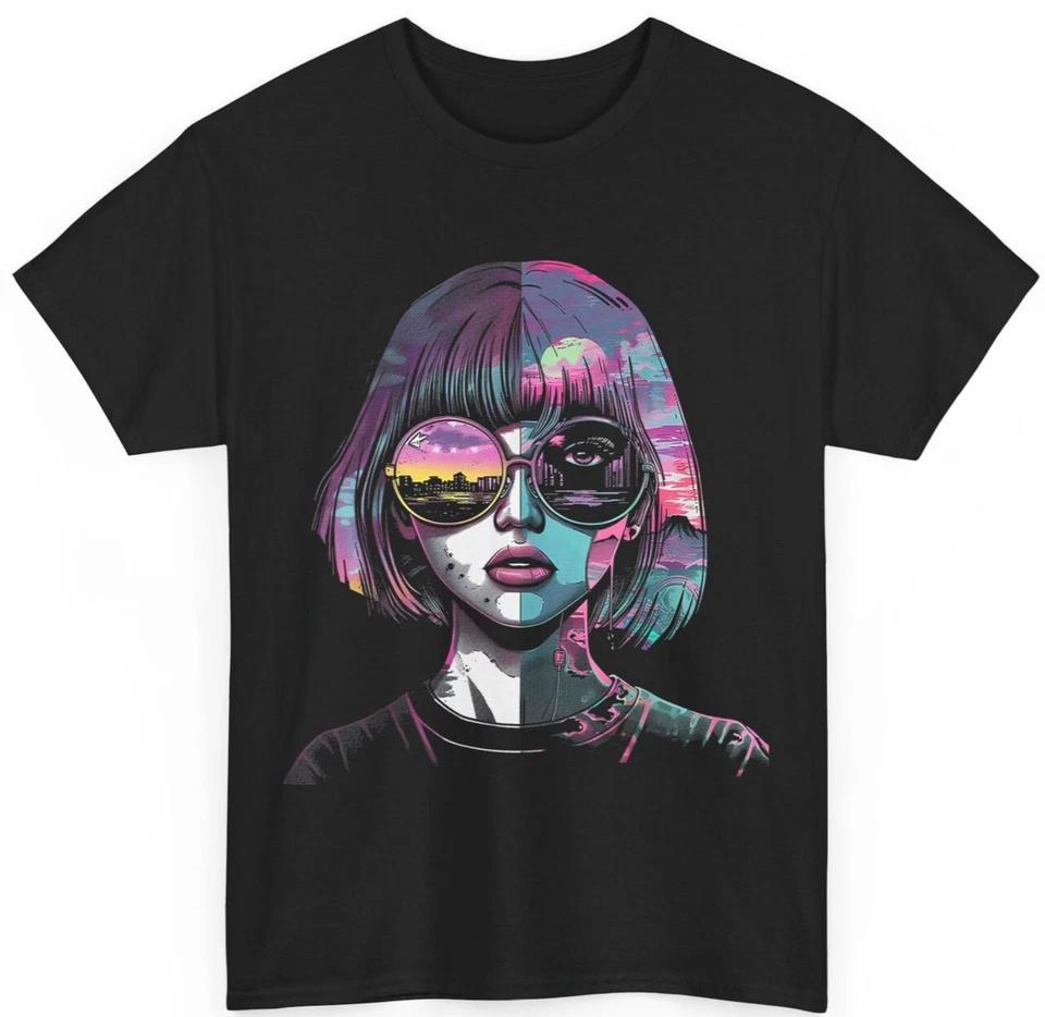 Anime Manga Motif Sunglasses Artwork Anime T-Shirt 3XL