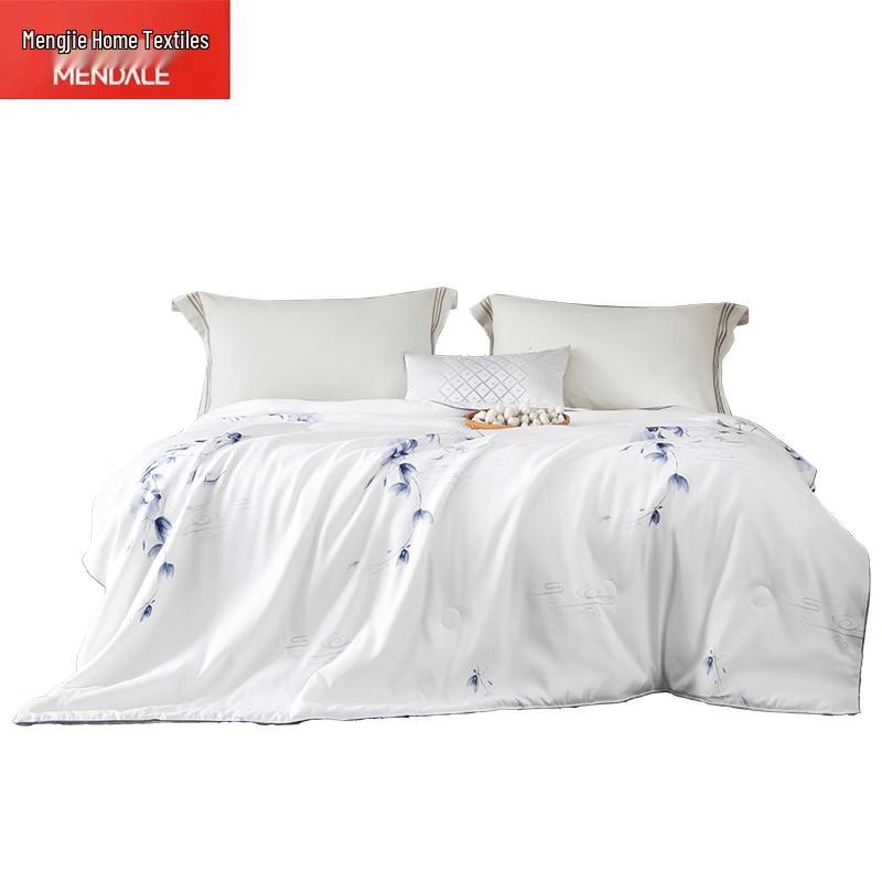 MENGJIE New Chinese Floral Silk Fiber Summer Quilt