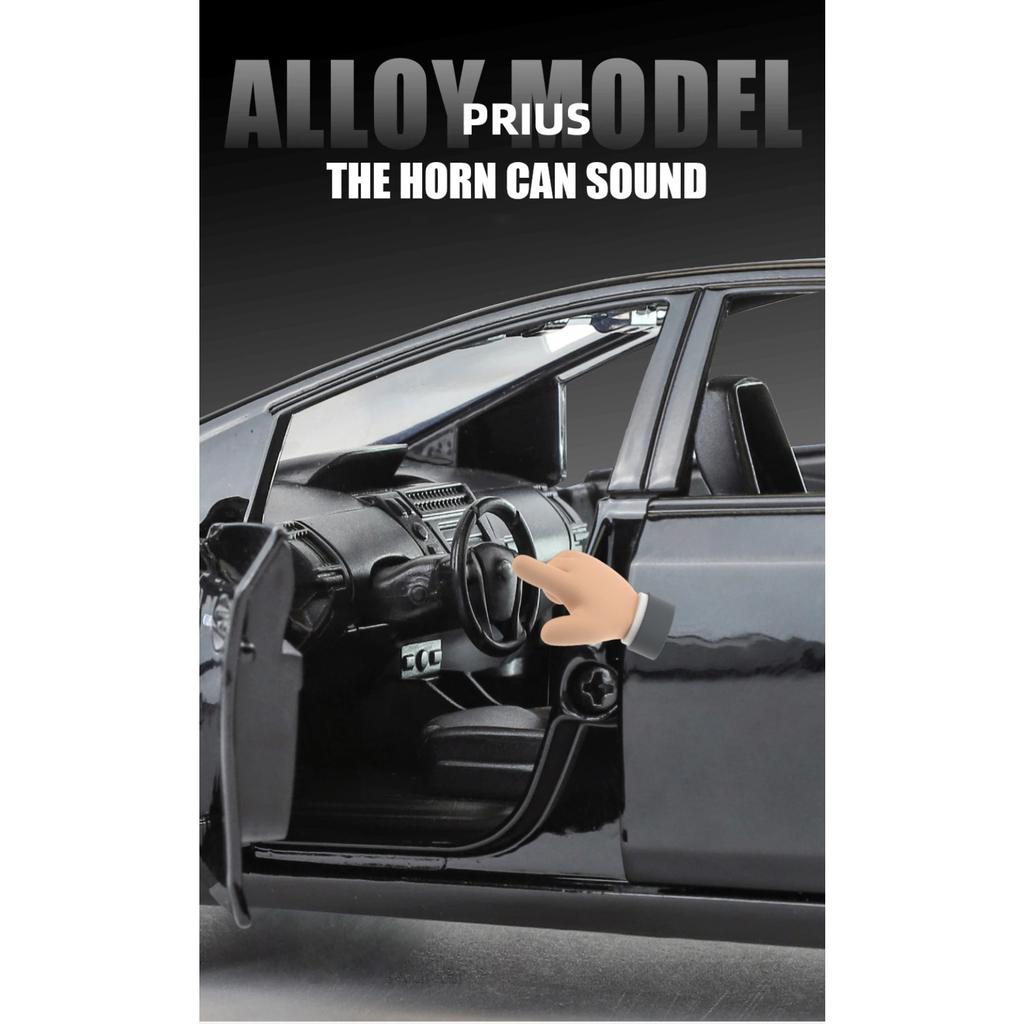 1/32 TOYOTA PRIUS Alloy Car Model Diecast Metal Vehicles Car Model Sound and Light Simulation Collection Childrens Toy Gift