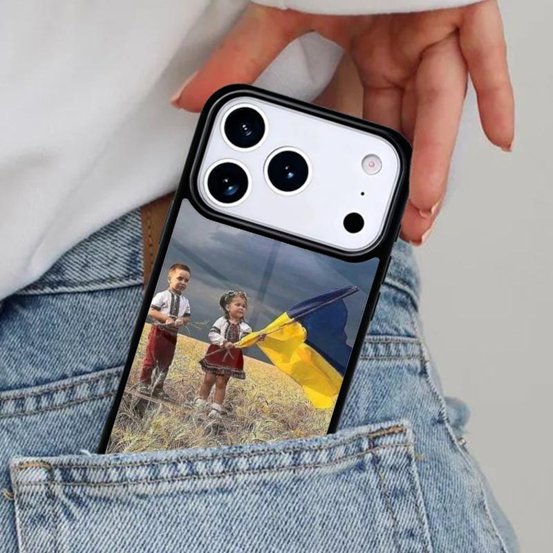 U-kraine Herzförmige Flagge Handyhülle für iPhone 17ProMax 12 13 14 15 16e 17 Pro Max Plus Air Cover