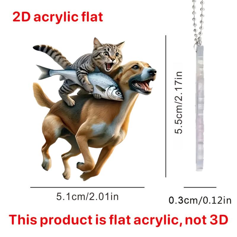 1Pcs Realistic Animal Cat-Shaped Rearview Mirror Hanging Decor Fun Car Pendant Hanging Ornament Car Interior Accessories