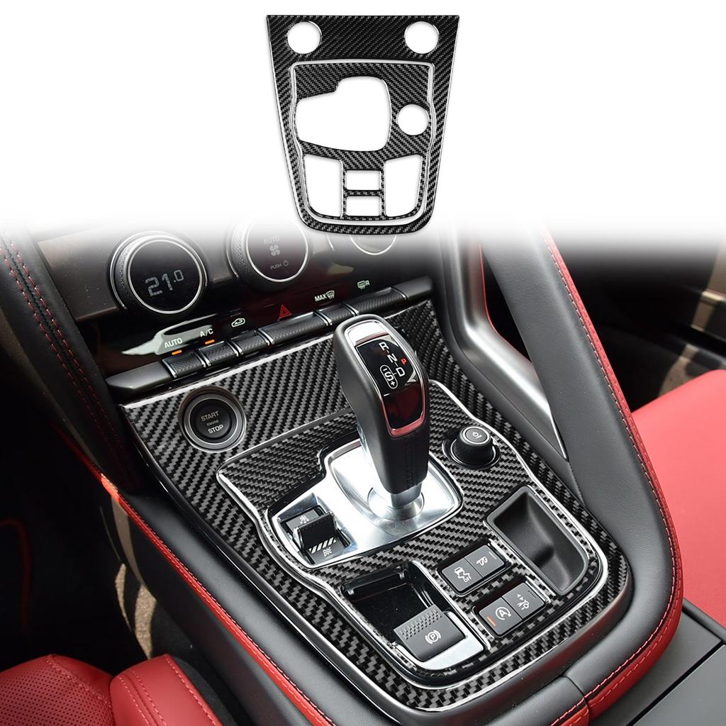 Car Interior Center Console Sticker For Jaguar F-TYPE 2013-2025 Carbon Fiber Gear Shift Panel Cover Frame Trim Accessories