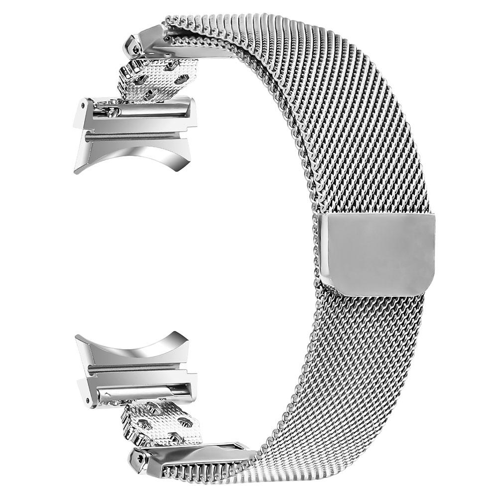 For Samsung Galaxy Watch6 Classic/Watch6 Milanese Watch Band Flower Stainless Steel Strap with Connector