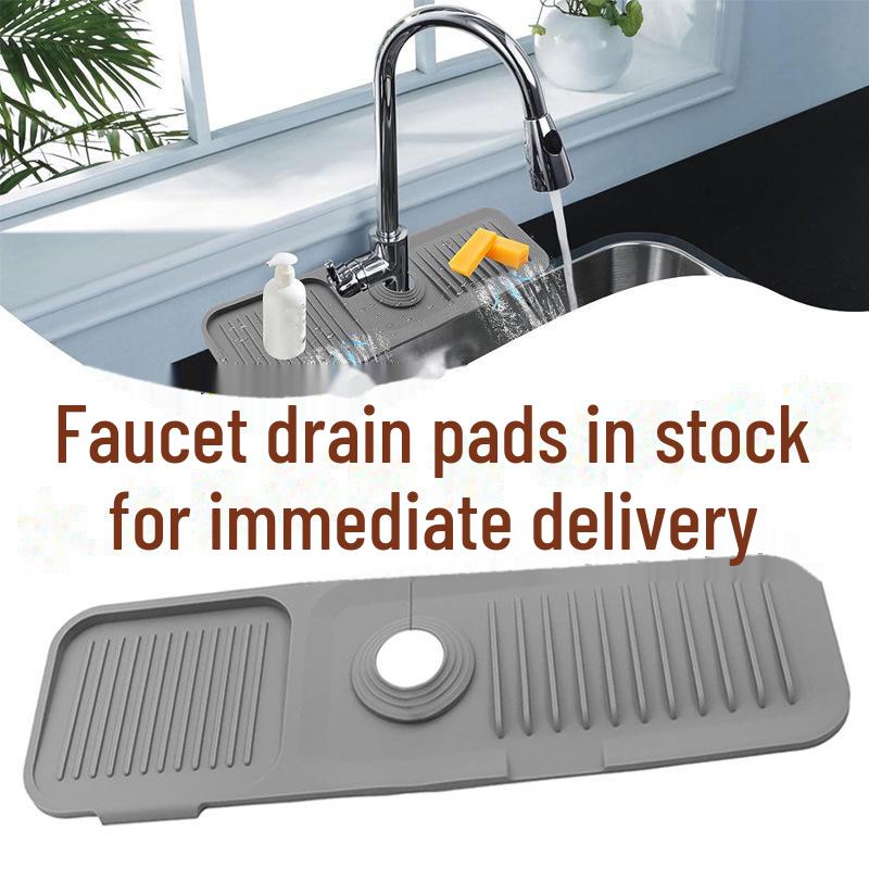 Premium Silicone Faucet Splash Pad - Splash-Proof Drain Mat for Kitchen and Bathroom Sinks