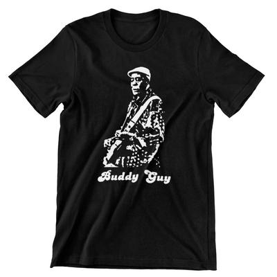 Maglietta Nera Classica Retro a Maniche Corte Buddy Guy Taglia Unica QQ1081