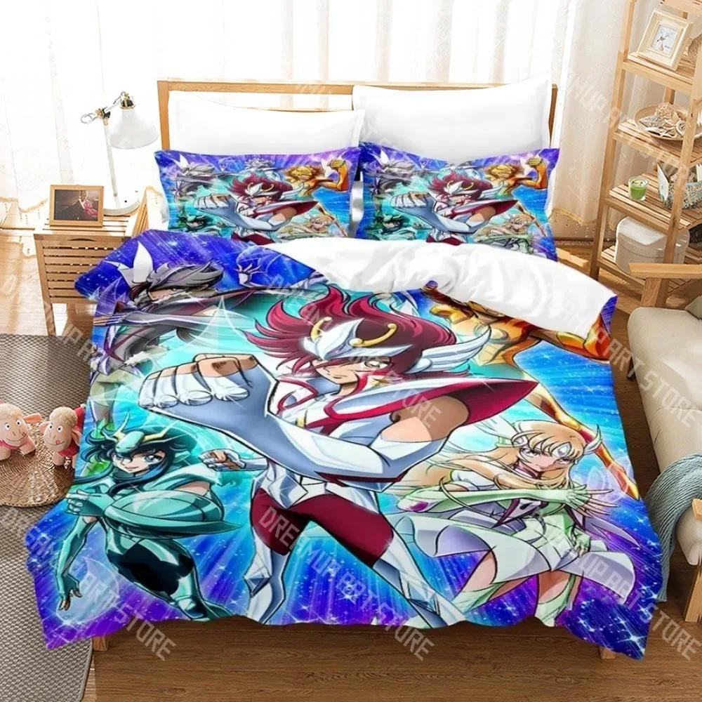 3D Print Fashion Anime Saint Seiya Bedding Set Boys Girls Twin Queen Full Size Duvet Cover Pillowcase Bed Adult Bedroom