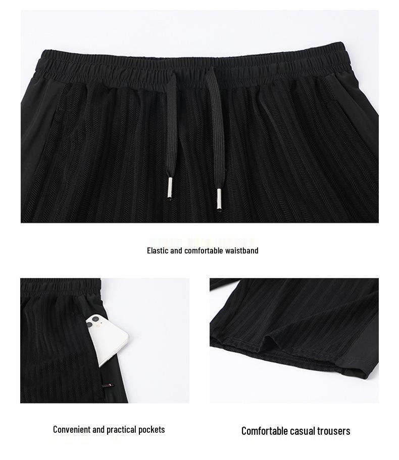 Men's Summer Ice Silk Sports Suit - Trendy Plus Size Short Sleeve T-Shirt