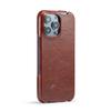 Retro Leather Phone Case iPhone 16 15 14 13 12 11 Pro Max 16Plus 16E Vertical Flip Genuine Leather Hard Back Cover