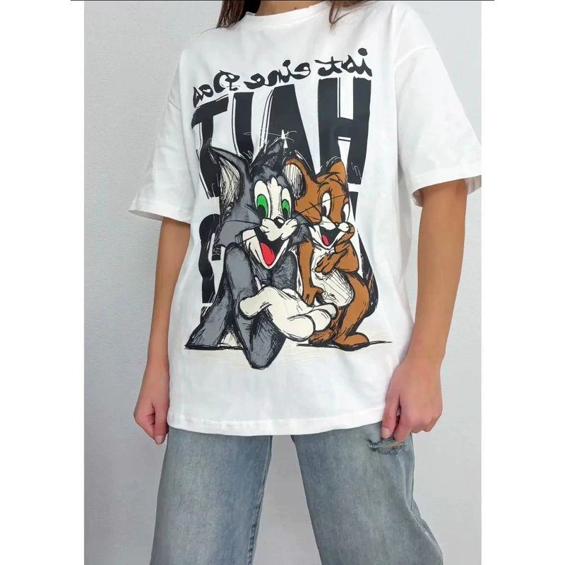 Fashion Wind New Arrival Print Casual Loose Short Sleeves Cotton T-shirt Loose Printed Cotton T-shirt