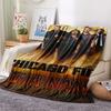 1PC Custom Name Chicago Fire Patterned Flannel Blanket Suitable For All Seasons for Home Decor Warmth and Comfort Gifts Holiday Present