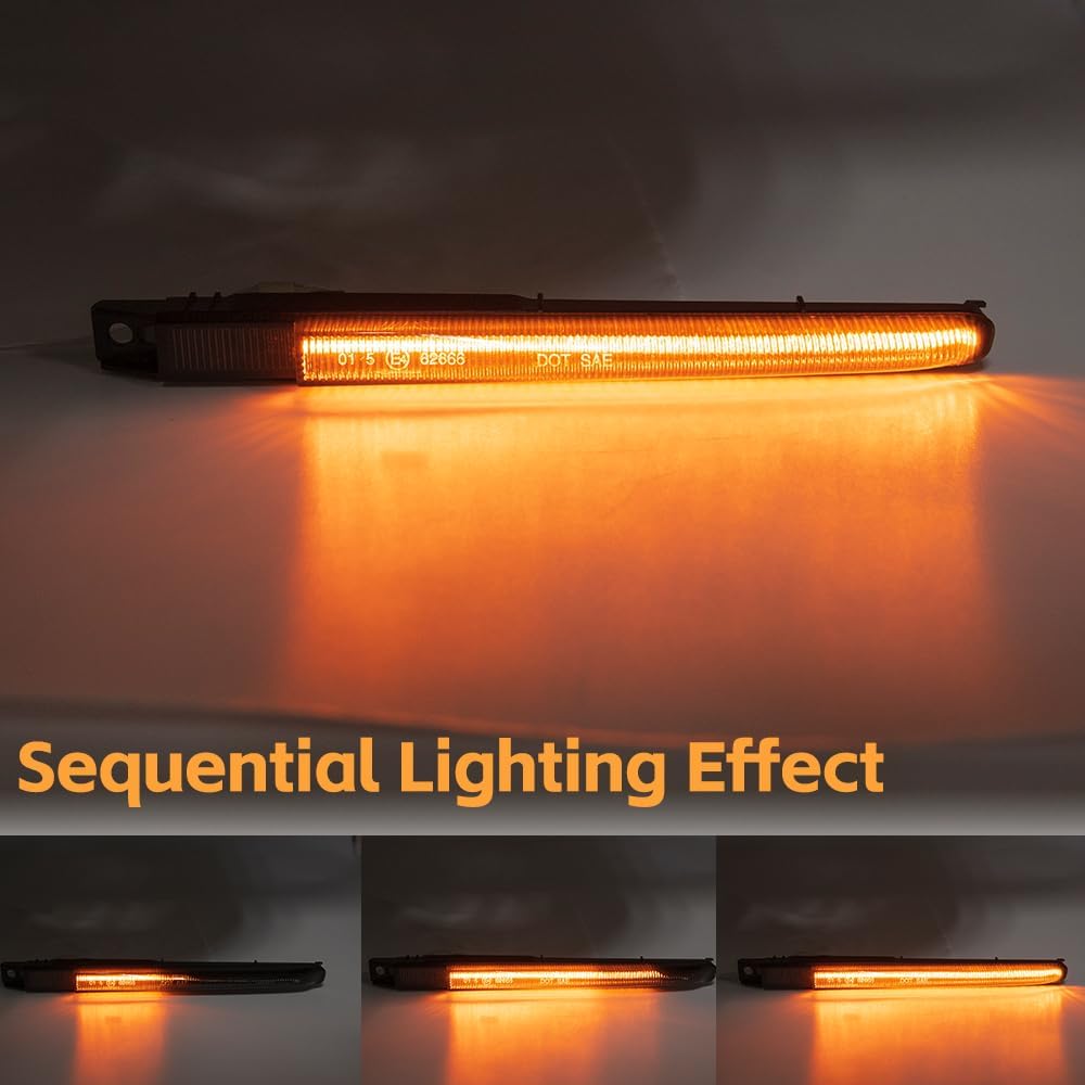 

M3 LED Fender Turn Signal Light Kits for BWM M3 2007-2013 (E90 E90N E92 E92N E93 E93N) Smoked Lens Amber LED Front Sidemarker Dynamic Sequential