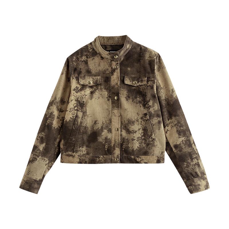 Damen Retro Batik Cordjacke