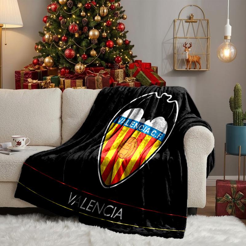 Valencia Crest Design Throws Blanket Flannel Blankets Plush for Couch Bed Gifts for Men Women Travel picnic blanket Christmas fan gifts