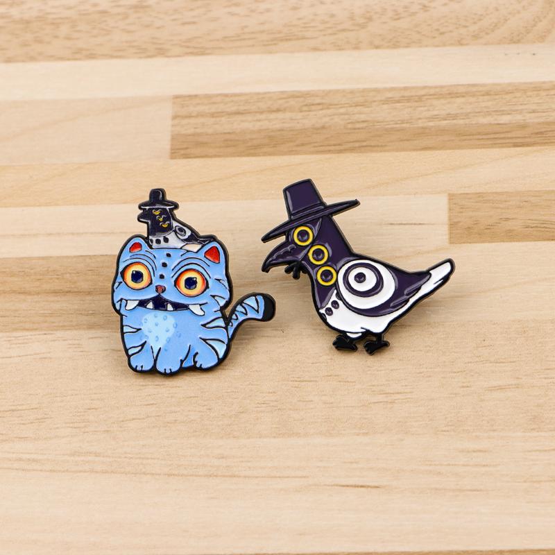 Mystischer Hexenjäger Emaille-Pin Fantasy Mädchen Team Broschen Tasche Kleidung Reversabzeichen Frau Mann Schmuck Geschenk