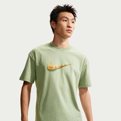 Unisex Nike Sportswear T Shirts Men's Horizon Green Crew Neck Moderate