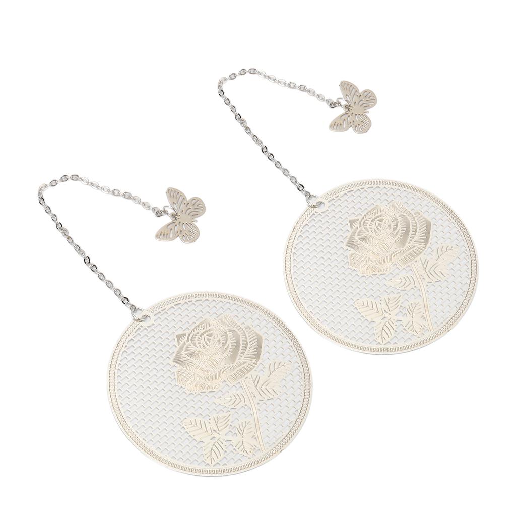 2pcs Leaf Vein Bookmark Vintage Metal Bookmark Delicate Hollow Bookmark for Readers Writers Students Teachers