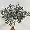 Artificial Salix Leaf 5 Forks Realistic Greenery Flexible Stems No Watering Maintenance Faux Plant Home Decor