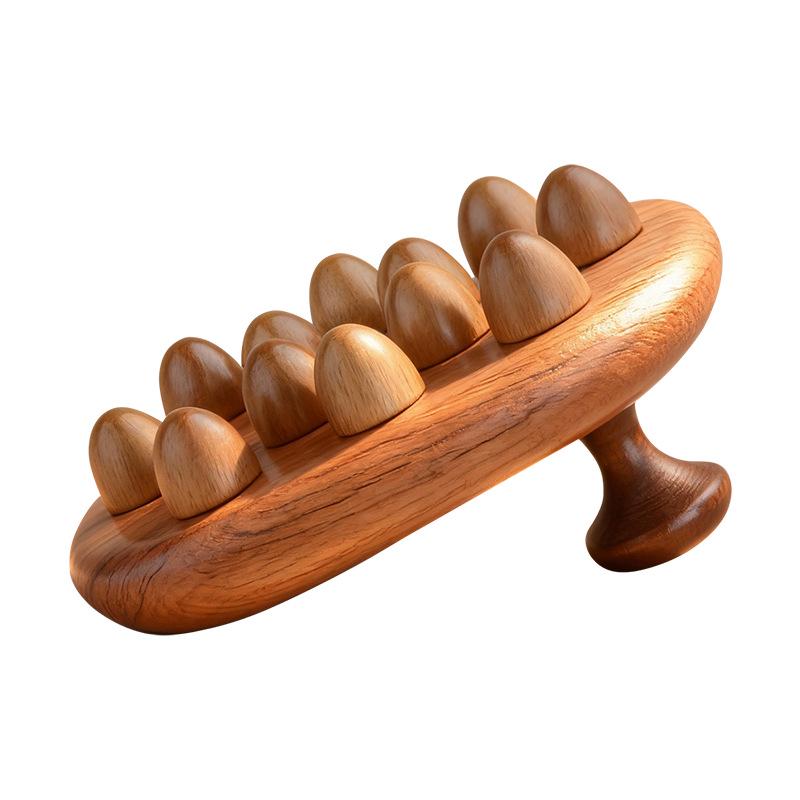 Sandalwood Bead Meridian Massage Brush & Comb for Abdomen and Arms