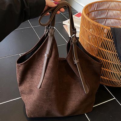 Leopard Print Handbag Women's 2025 Autumn New Niche Commuter Shoulder Large Bag Large Capacity Suede Tote Bag