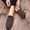 Fashion New Men's Charm Rhinestone Half Slippers Black Gold Shoes Male Casual Mules Moccasins Breathable Loafers Zapatos Hombre