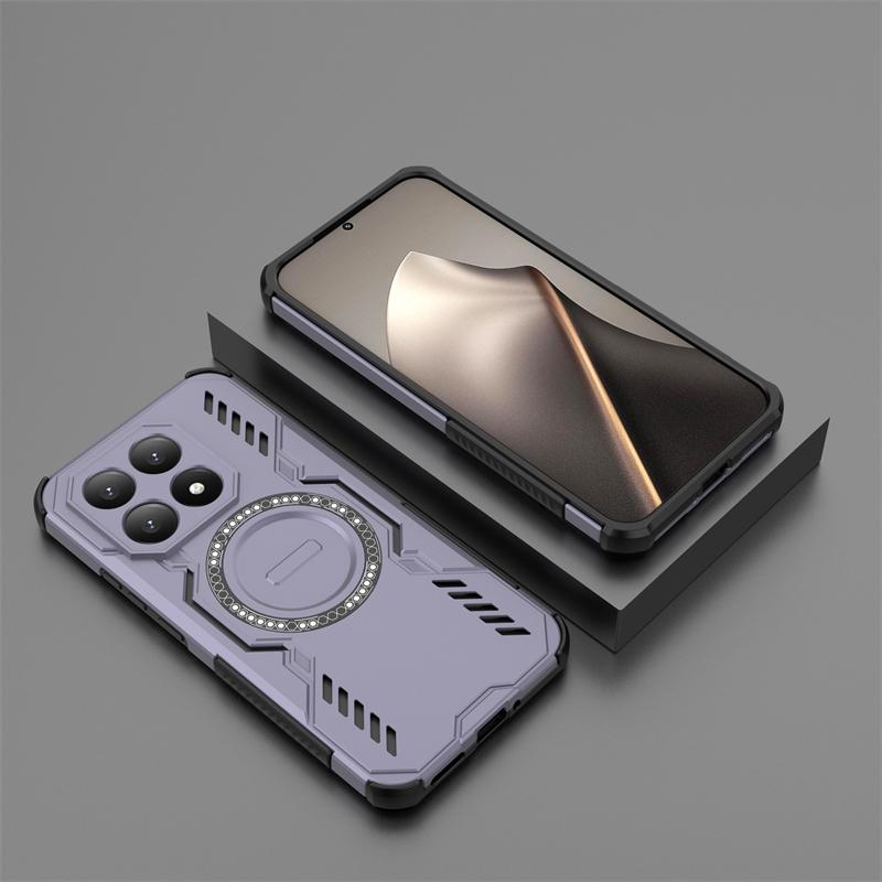 For Xiaomi 15T Case For Xiaomi 15T Pro Anti-knock Hard Armor Magnetic Adsorption Wireless Charge Back Cover For Xiaomi 15T Case