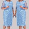 Elegant Lace Midi Dress Plus Size Womens Evening Party Cocktail Bodycon Dresses